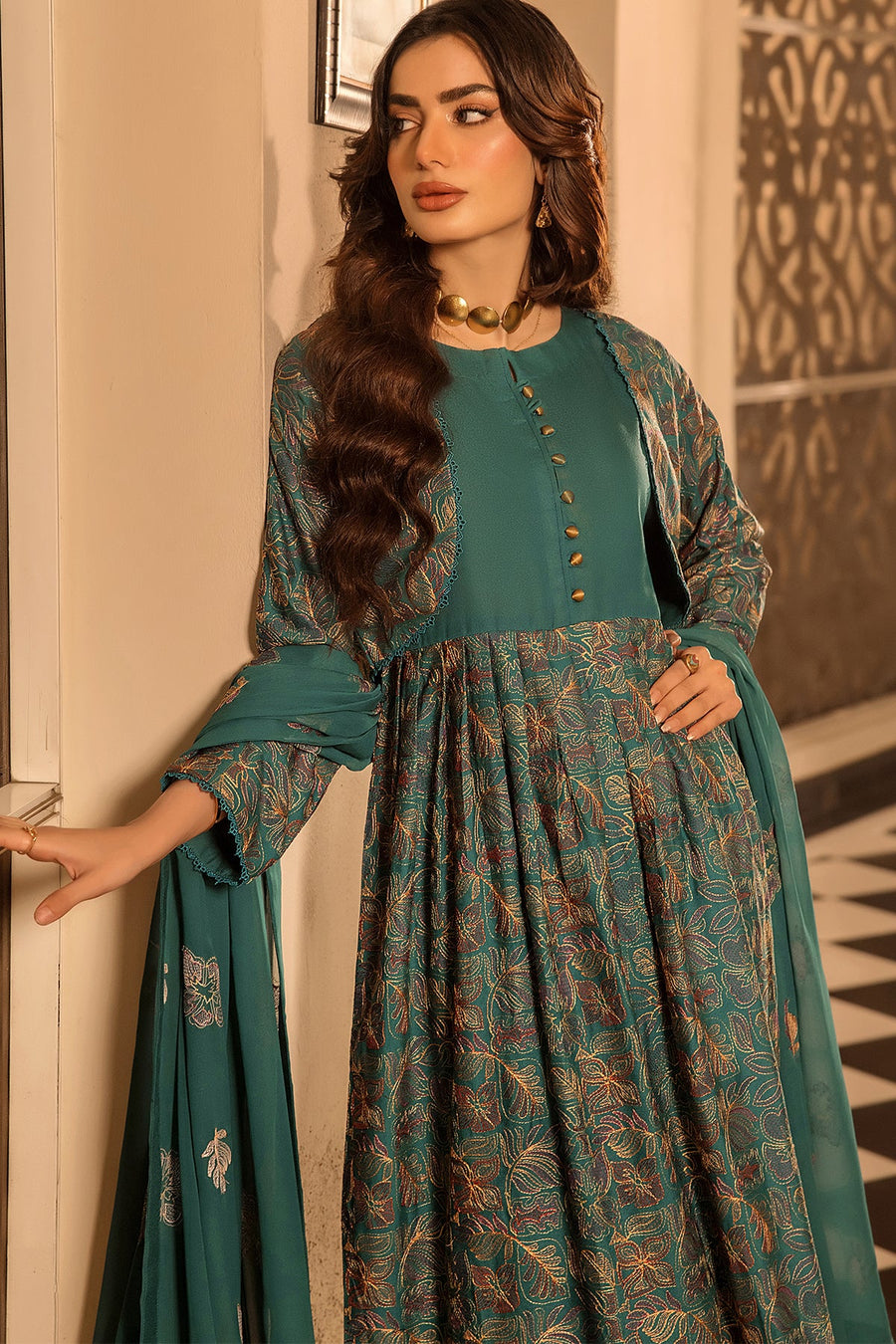 Suroor by Safwa Embroidered Karandi Unstitched 3Pc Suit SUR-01
