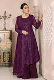 AF-DUA-3005-Sylvi Purple Embroidered Chiffon
