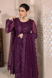 AF-DUA-3005-Sylvi Purple Embroidered Chiffon