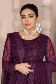 AF-DUA-3005-Sylvi Purple Embroidered Chiffon