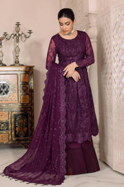 AF-DUA-3005-Sylvi Purple Embroidered Chiffon