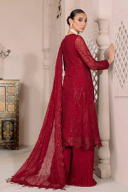 AF-DUA-3006-Sylvi Red Embroidered Chiffon
