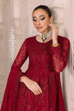 AF-DUA-3006-Sylvi Red Embroidered Chiffon