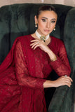 AF-DUA-3006-Sylvi Red Embroidered Chiffon