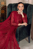 AF-DUA-3006-Sylvi Red Embroidered Chiffon