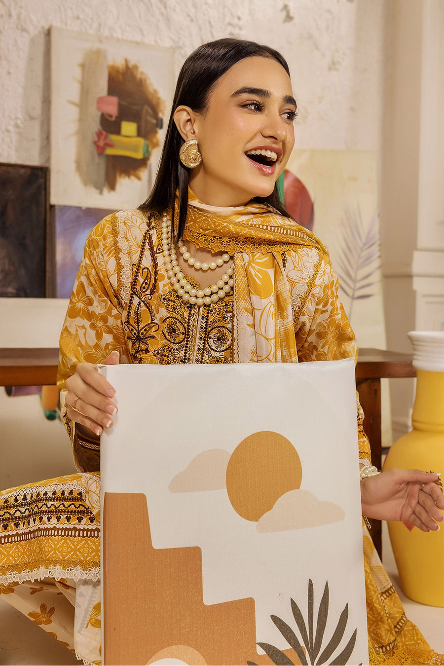 Limra by Safwa Digital Printed Viscose Unstitched 3Pc Suit USM-14