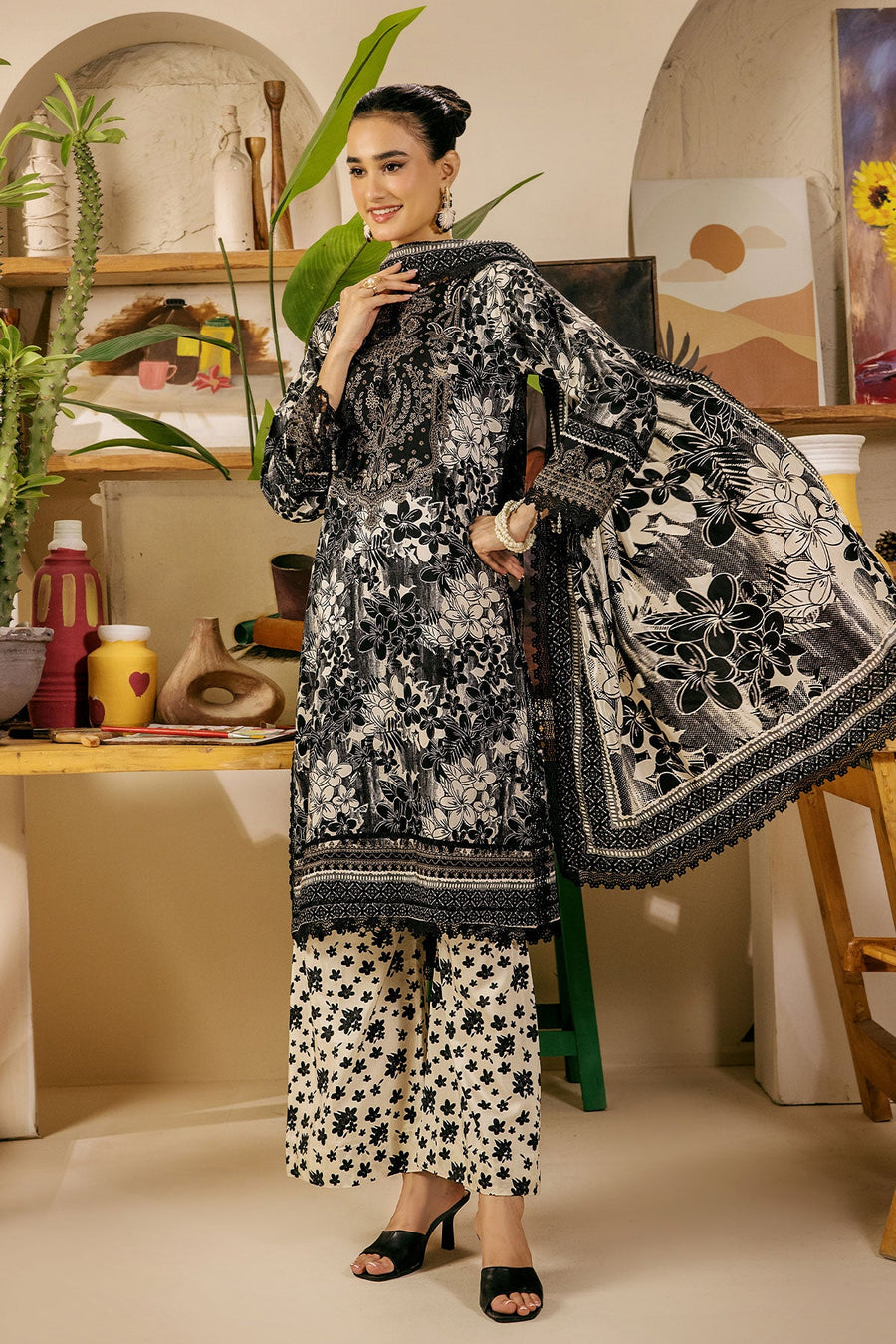 Limra by Safwa Digital Printed Viscose Unstitched 3Pc Suit USM-15