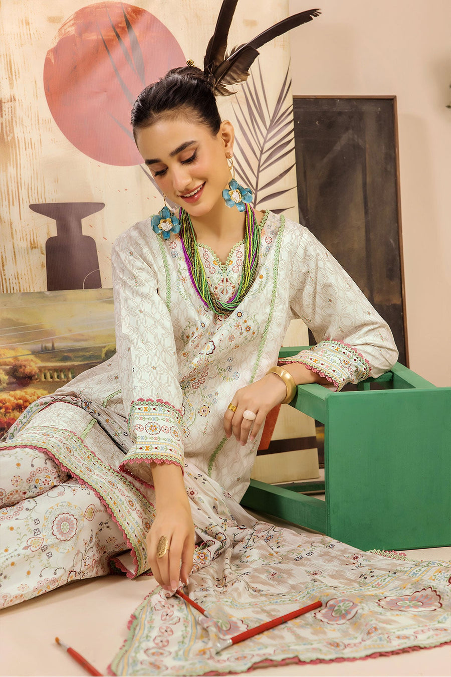 Limra by Safwa Digital Printed Viscose Unstitched 3Pc Suit USM-18