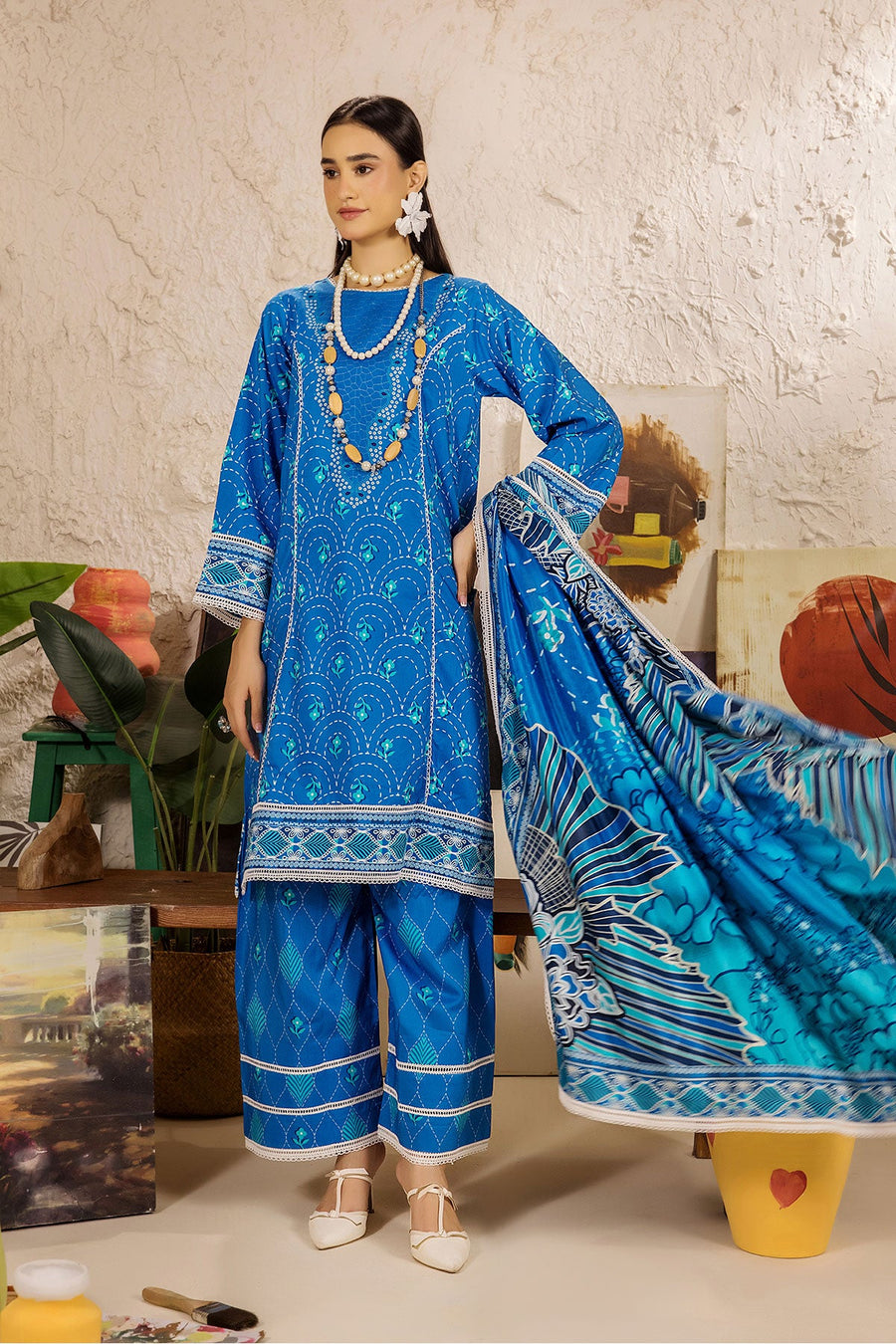Limra by Safwa Digital Printed Viscose Unstitched 3Pc Suit USM-19