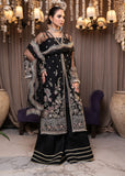 Qalb by Suveez Embroidered Net Unstitched 3Pc Suit - Zareen