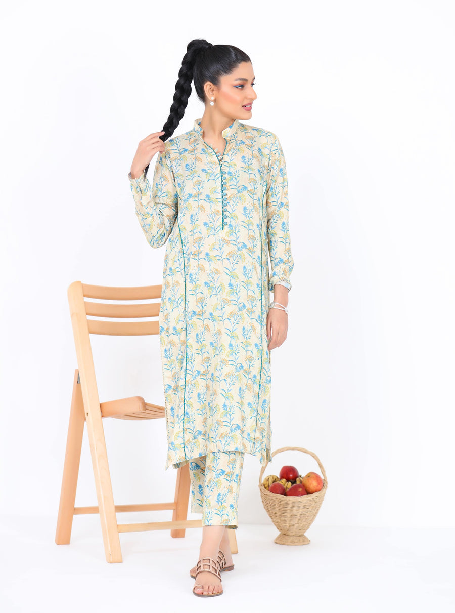 Noorangi Kaif Dull Silk 2 Piece Pret Suit WP-02