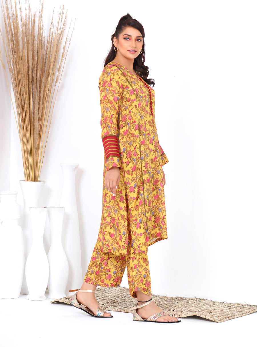 Noorangi Kaif Dull Silk 2 Piece Pret Suit WP-03
