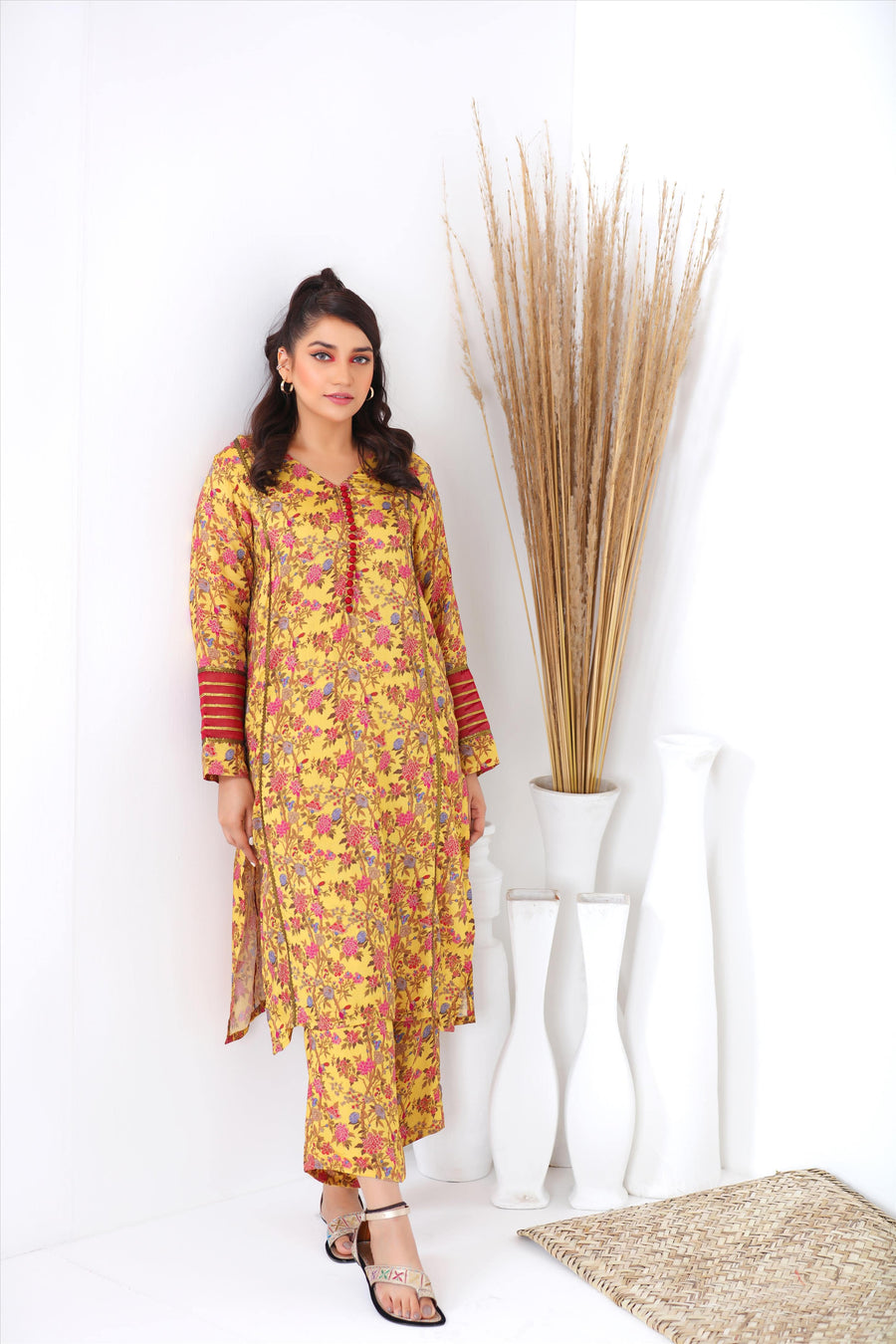 Noorangi Kaif Dull Silk 2 Piece Pret Suit WP-03