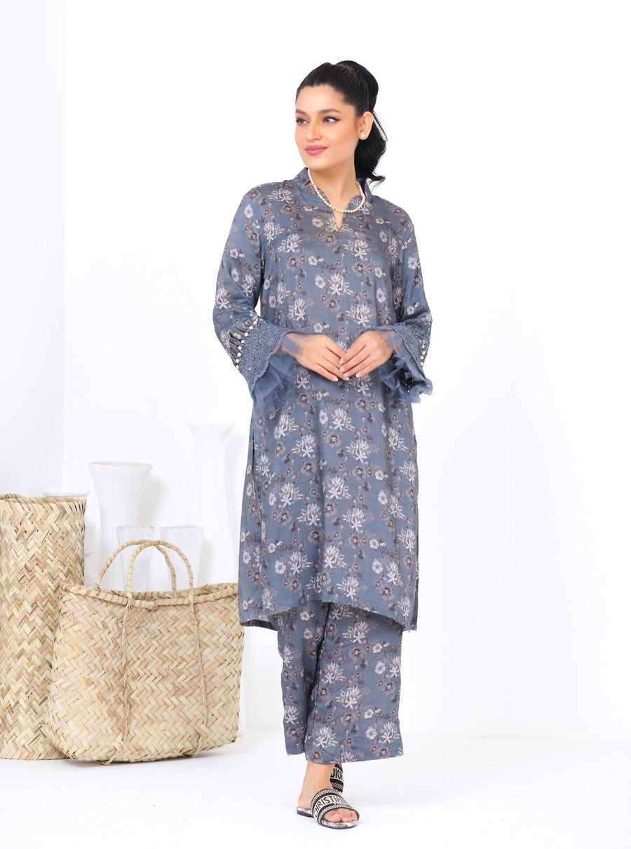 Noorangi Kaif Dull Silk 2 Piece Pret Suit WP-06