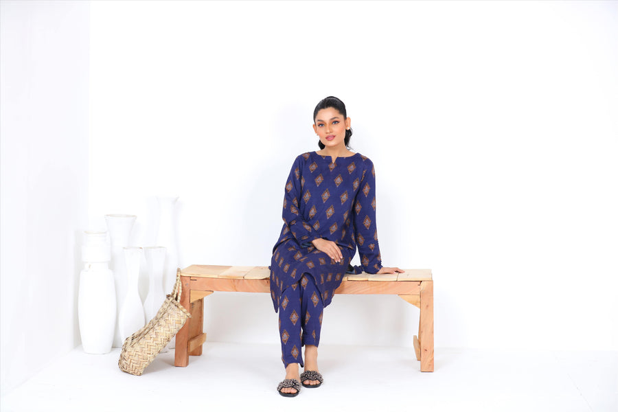 Noorangi Kaif Dull Silk 2 Piece Pret Suit WP-08