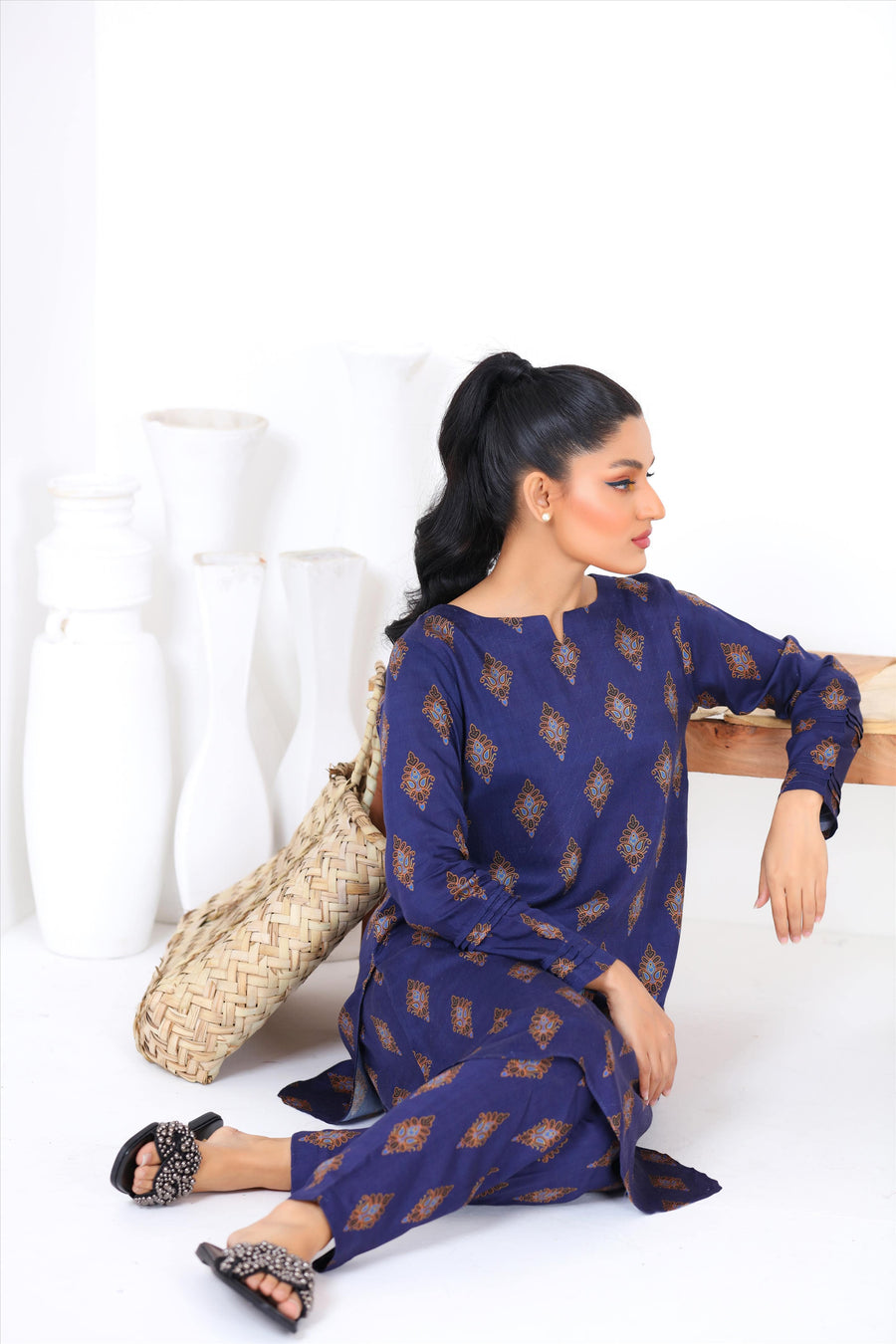 Noorangi Kaif Dull Silk 2 Piece Pret Suit WP-08
