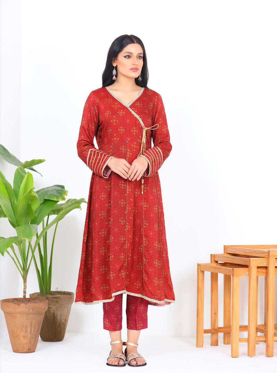 Noorangi Kaif Dull Silk 2 Piece Pret Suit WP-13
