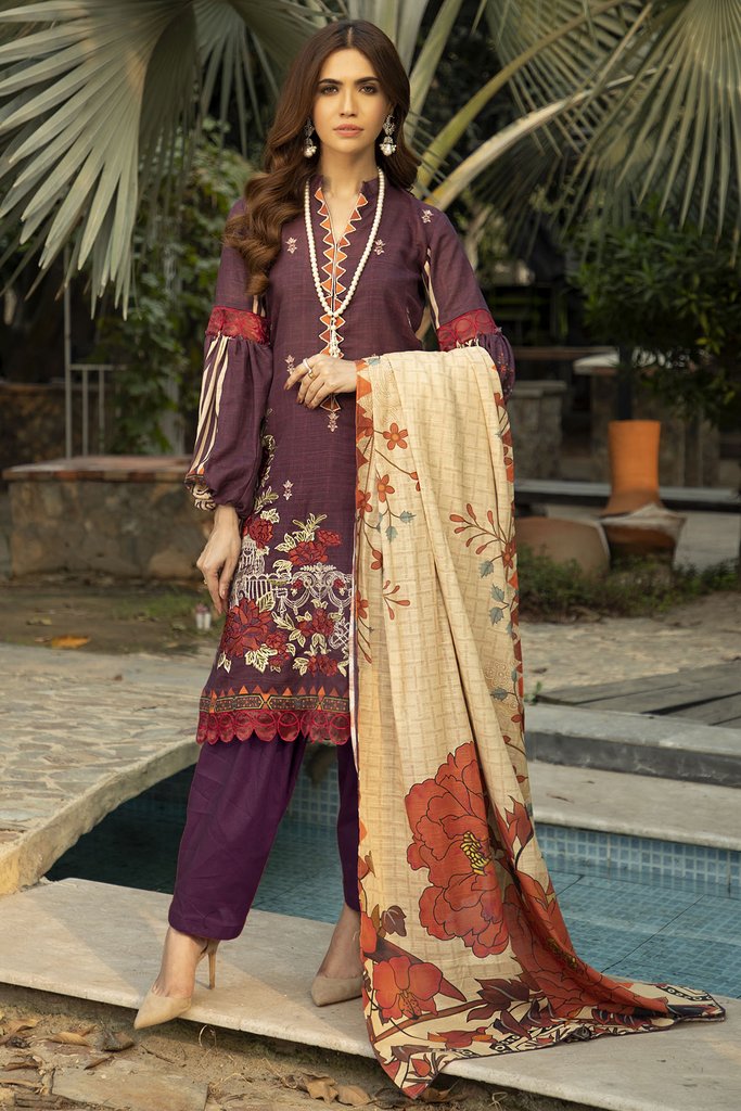 Motifz Fall Winter Embroidered Khaddar Unstitched 3pc Suit 0003-POP-PARTY - FaisalFabrics.pk
