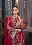 Qalb by Suveez Embroidered Net Unstitched 3Pc Suit - Saraab