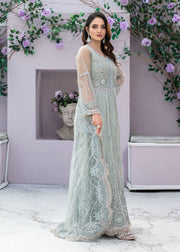 Qalb by Suveez Embroidered Net Unstitched 3Pc Suit - Nureh