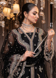 Qalb by Suveez Embroidered Net Unstitched 3Pc Suit - Zareen