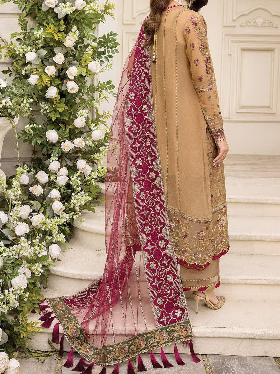 XENIA Formals Ishya Luxury Unstitched Embroidered Chiffon 3Pc 01-HIKMAT