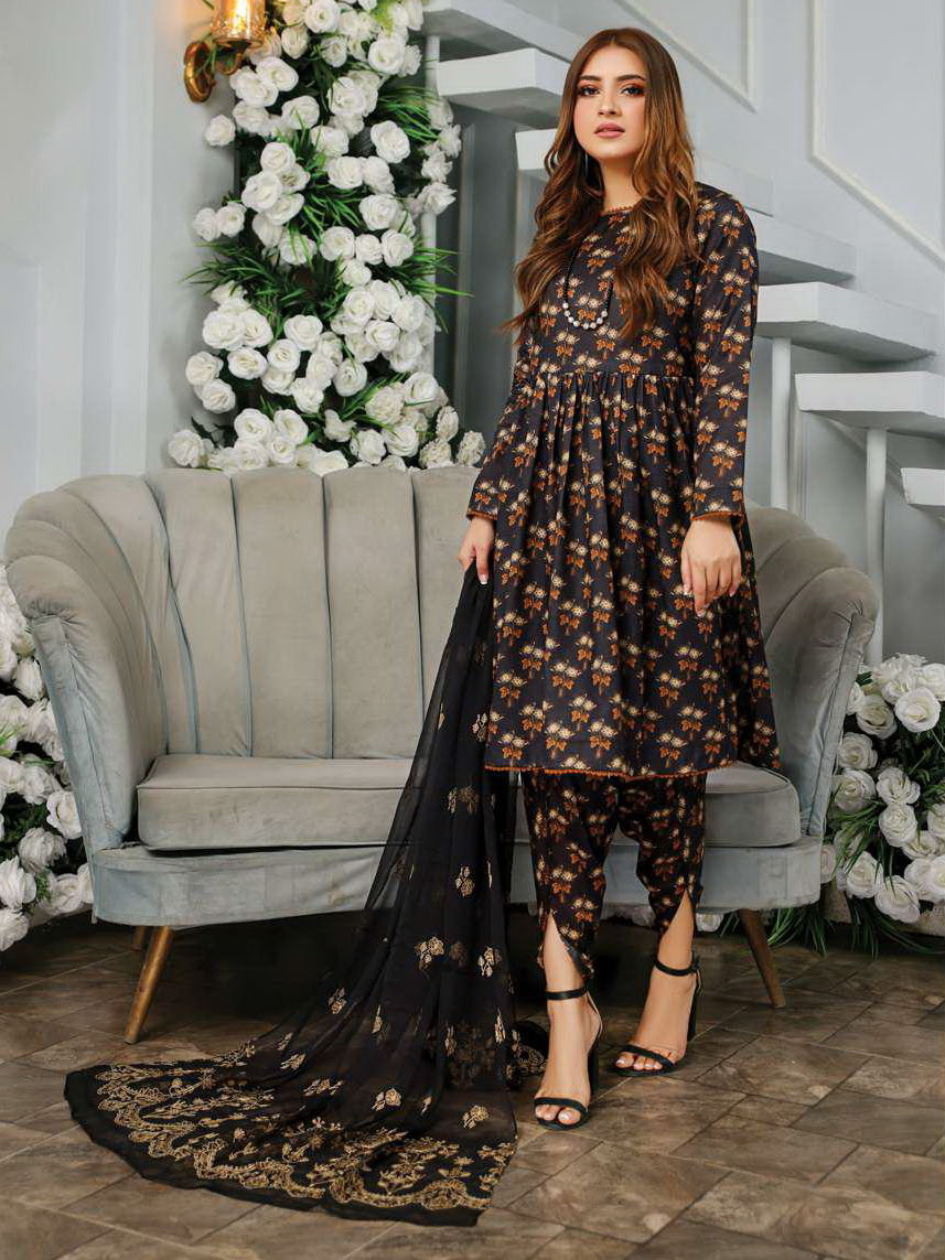 Vasl by Humdum Unstitched Embroidered Lawn 3 Piece Suit D-01
