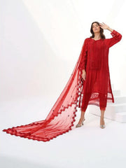 LYLA Unstitched Luxury Embroidered Cotton Net 3Pc Suit D-01