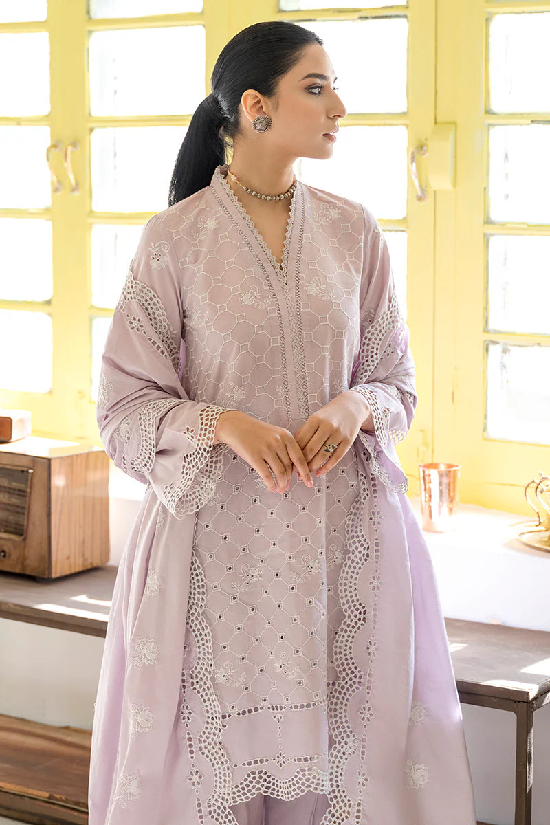 Cross Stitch Uraan Premium Lawn Unstitched 3Pc Suit D-03 LAVENDER BUD