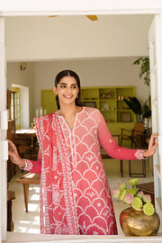 Cross Stitch Uraan Premium Lawn Unstitched 3Pc Suit D-08 SCALLOPED FLOW