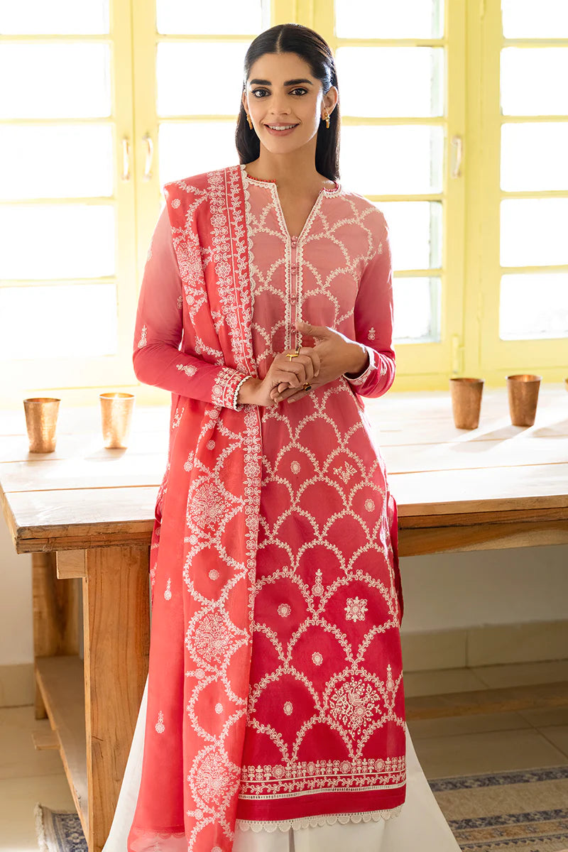 Cross Stitch Uraan Premium Lawn Unstitched 3Pc Suit D-08 SCALLOPED FLOW