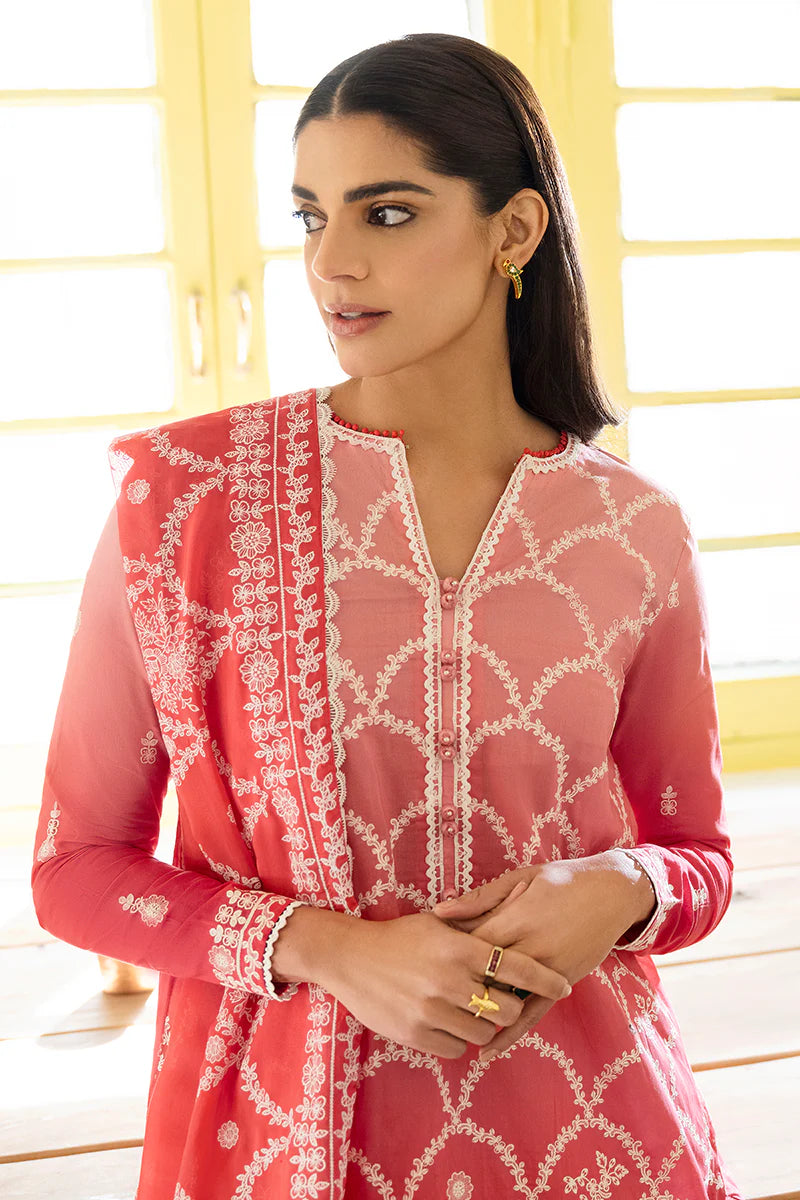Cross Stitch Uraan Premium Lawn Unstitched 3Pc Suit D-08 SCALLOPED FLOW
