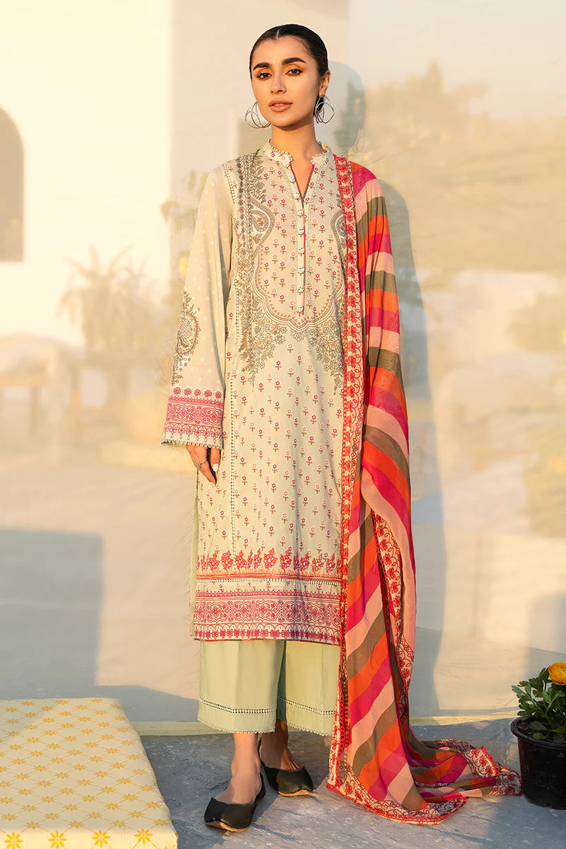 Cross Stitch Uraan Premium Lawn Unstitched 3Pc Suit D-12 CASHMERE ORNATE
