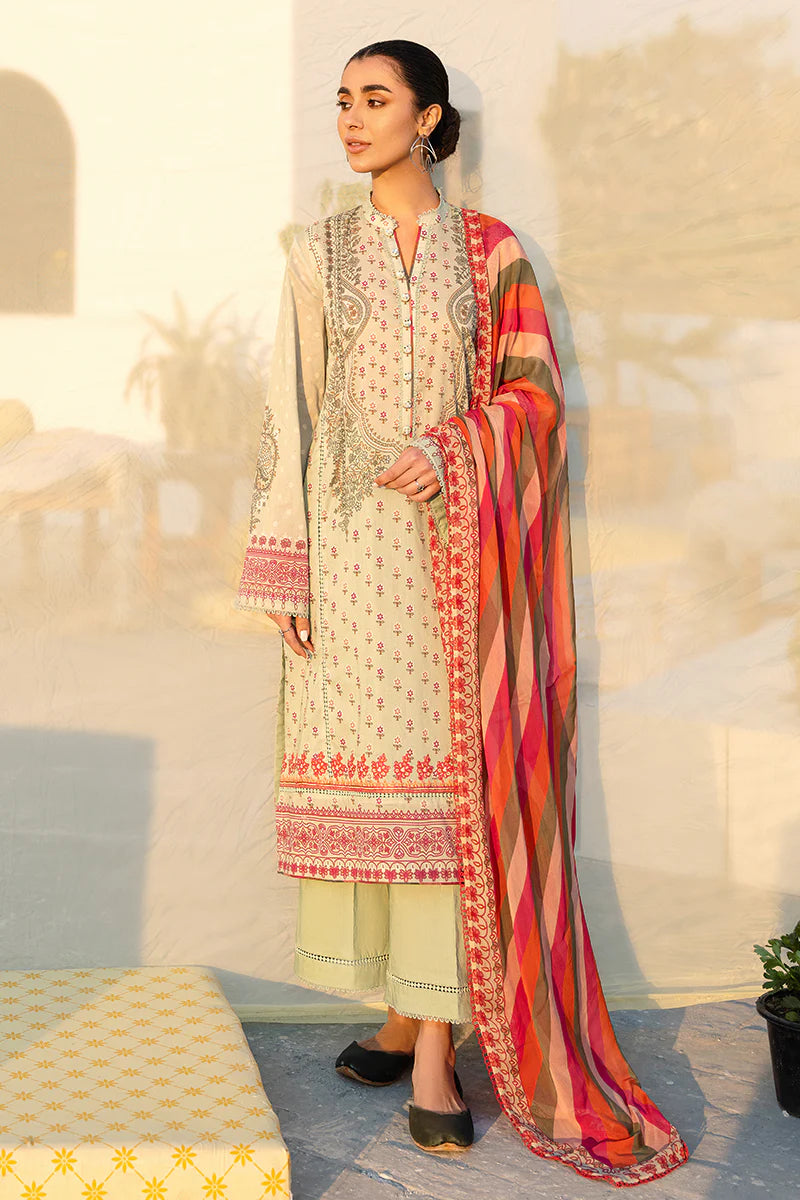 Cross Stitch Uraan Premium Lawn Unstitched 3Pc Suit D-12 CASHMERE ORNATE