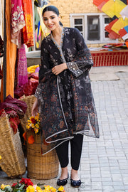 Cross Stitch Uraan Premium Lawn Unstitched 3Pc Suit D-19 RAVEN COAL