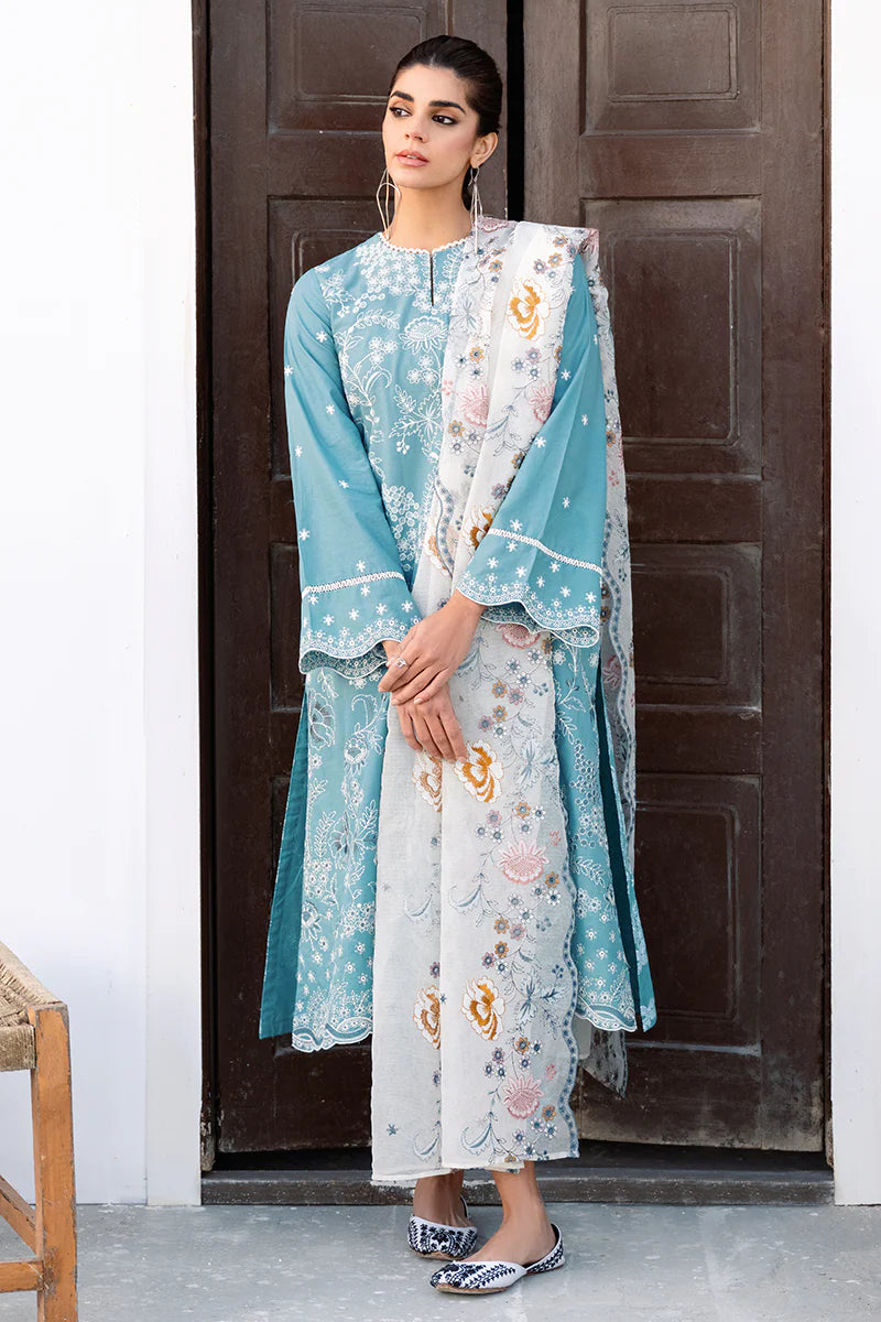 Cross Stitch Uraan Premium Lawn Unstitched 3Pc Suit D-22 FLORAL BLISS