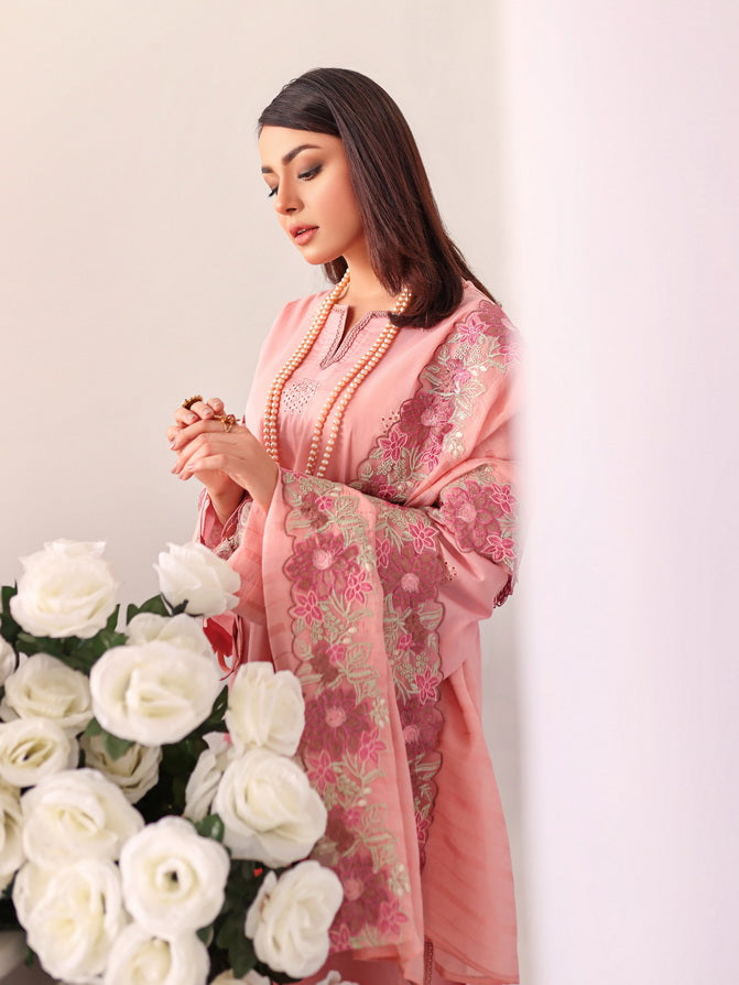 Baharaan by Humdum Unstitched Chikankari Embroidered Lawn 3 Piece D-04