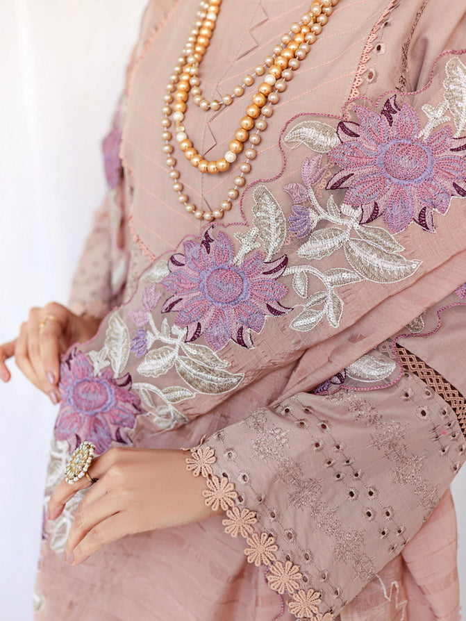 Baharaan by Humdum Unstitched Chikankari Embroidered Lawn 3 Piece D-09