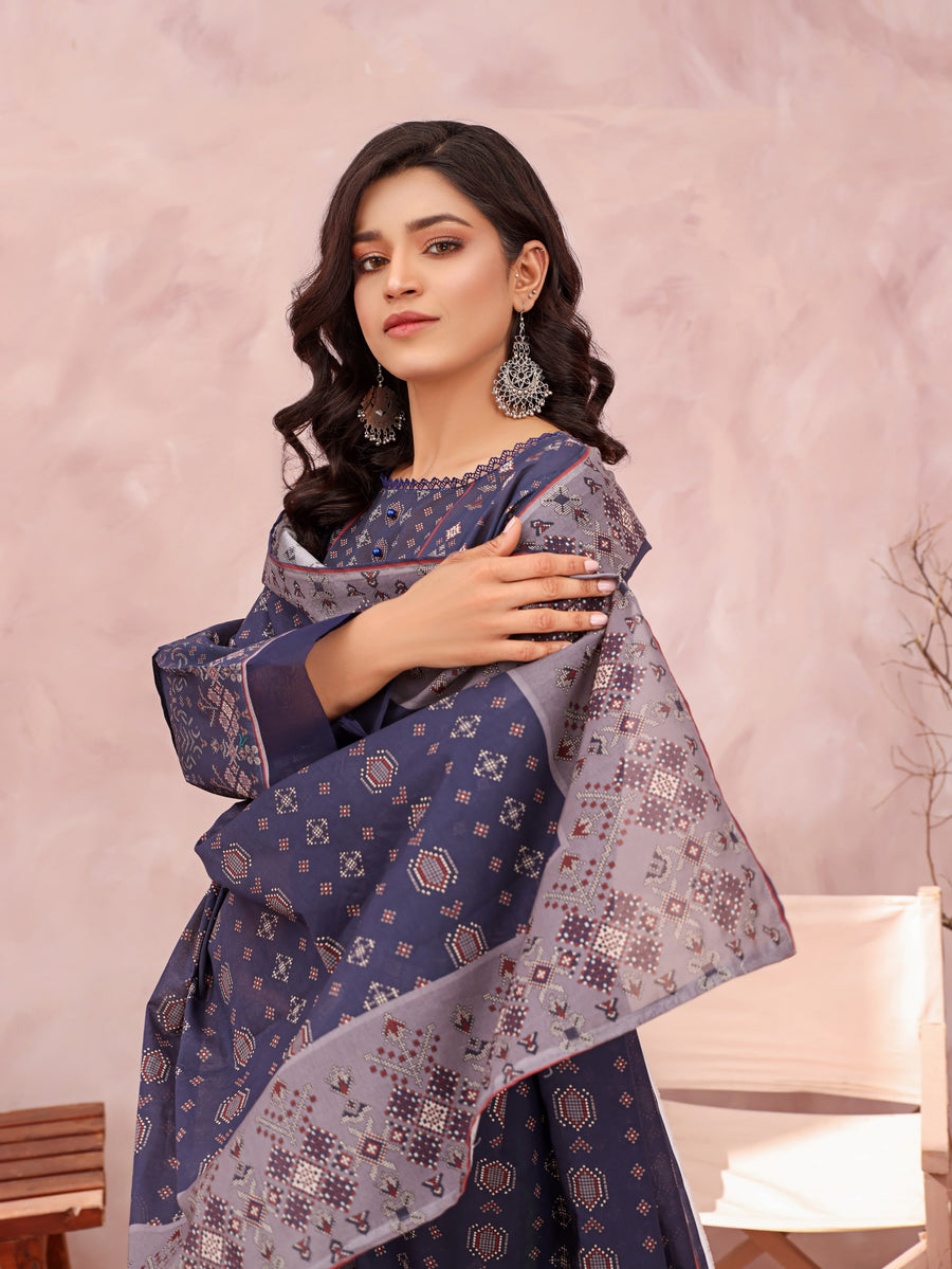 Rang e Noor by Humdum Unstitched Printed Lawn 3 Piece Suit D-02