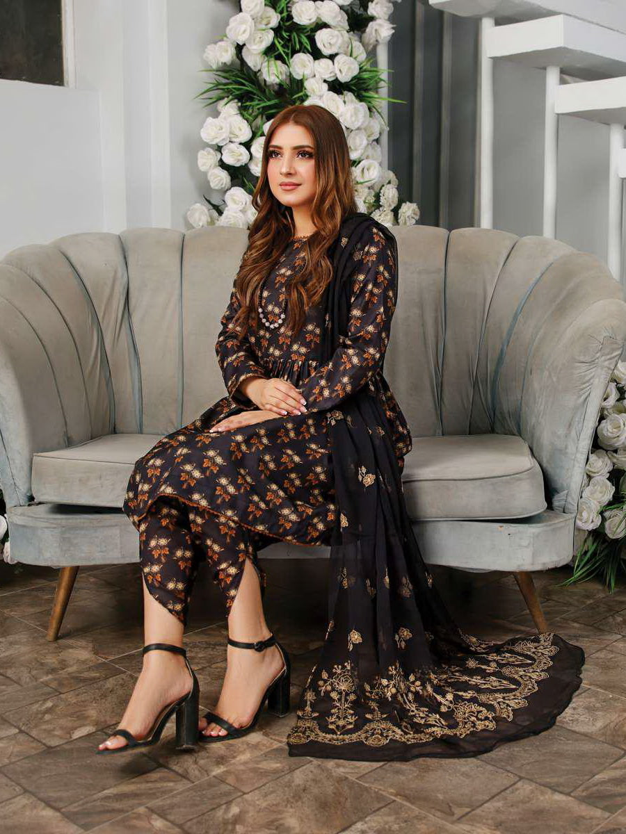 Vasl by Humdum Unstitched Embroidered Lawn 3 Piece Suit D-01