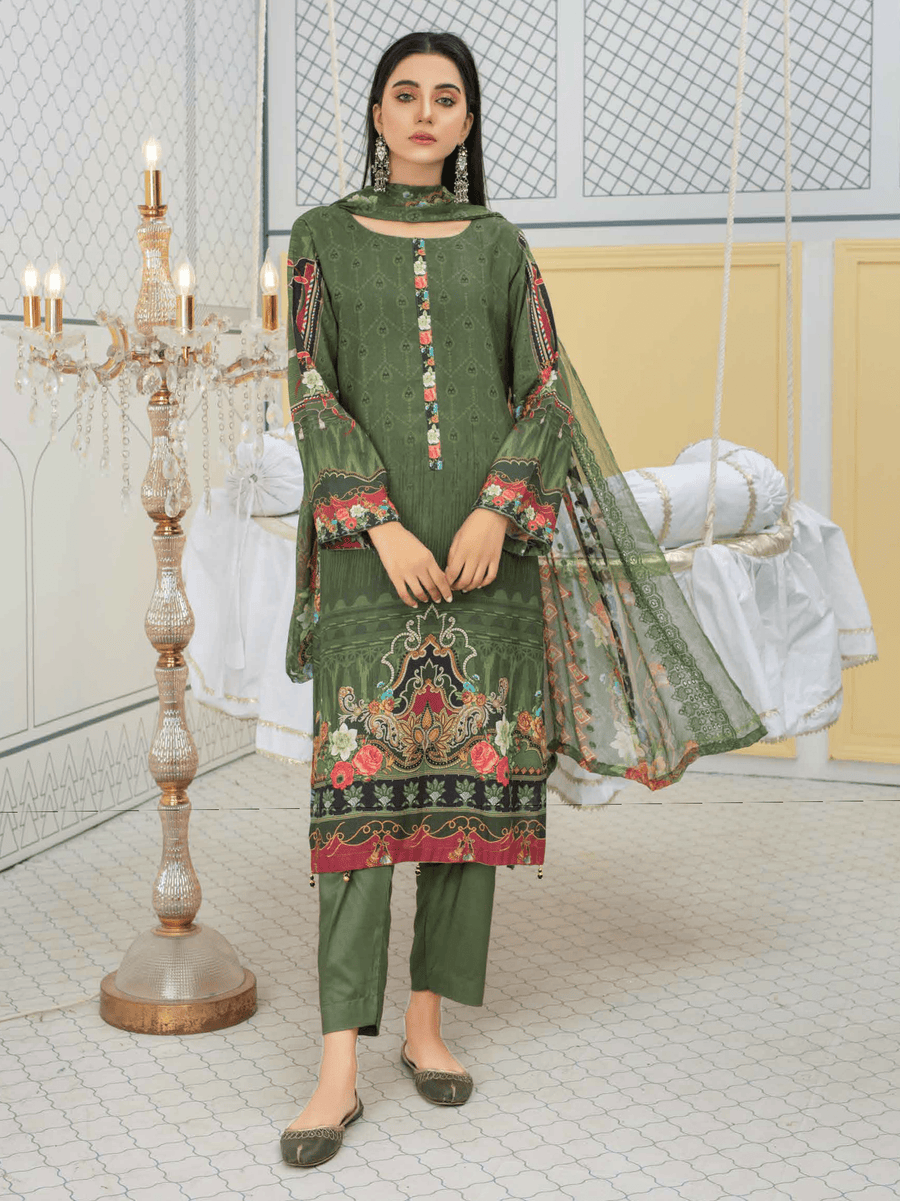 Fiza Noor Eshal Embroidered Karandi Unstitched 3Pc Suit D-02