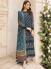 XENIA Formals Ishya Luxury Unstitched Embroidered Chiffon 3Pc 02-FAMIYA