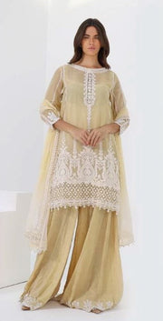 LYLA Unstitched Luxury Embroidered Cotton Net 3Pc Suit D-03