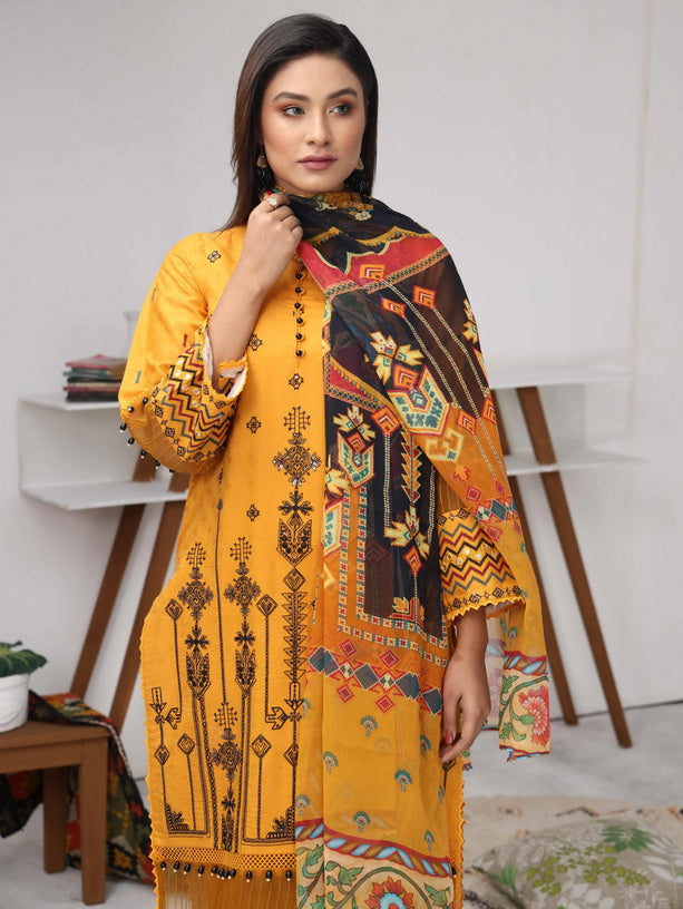 Mohini by Humdum Unstitched Embroidered Summer Lawn 3 Piece Suit D-02