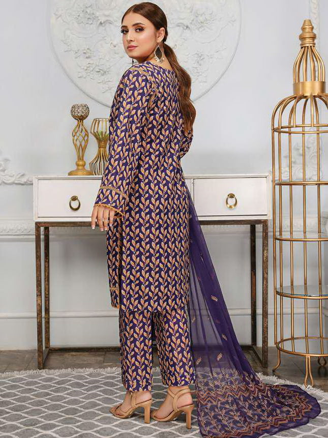 Vasl by Humdum Unstitched Embroidered Lawn 3 Piece Suit D-04