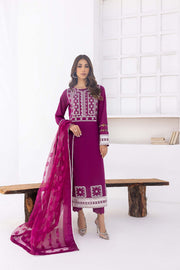Nuriyaa Spring Summer Embroidered Lawn Pret 3 Piece Suit - Scarlet