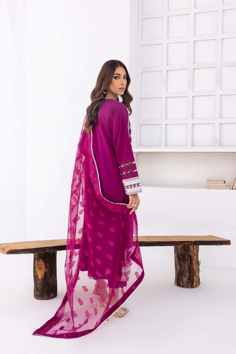 Nuriyaa Spring Summer Embroidered Lawn Pret 3 Piece Suit - Scarlet