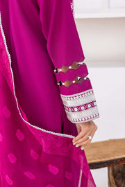 Nuriyaa Spring Summer Embroidered Lawn Pret 3 Piece Suit - Scarlet