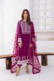 Nuriyaa Spring Summer Embroidered Lawn Pret 3 Piece Suit - Scarlet