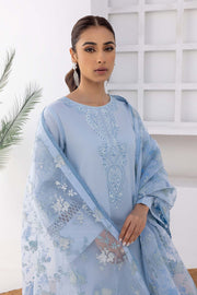 Nuriyaa Spring Summer Embroidered Lawn Pret 3 Piece Suit - Aqua